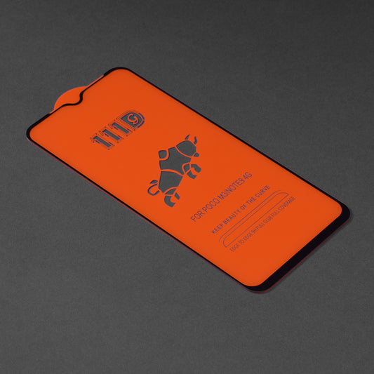 Techsuit Displayschutzfolie für Xiaomi Redmi 9 Power / 9T / Poco M3, gehärtetes Glas, Full Glue, 111D, Schwarz