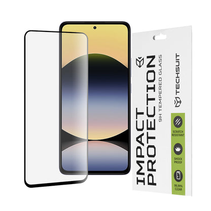 Techsuit Displayschutzfolie für Xiaomi Redmi Note 14 4G (Standard), gehärtetes Glas, Full Glue, 111D, Schwarz