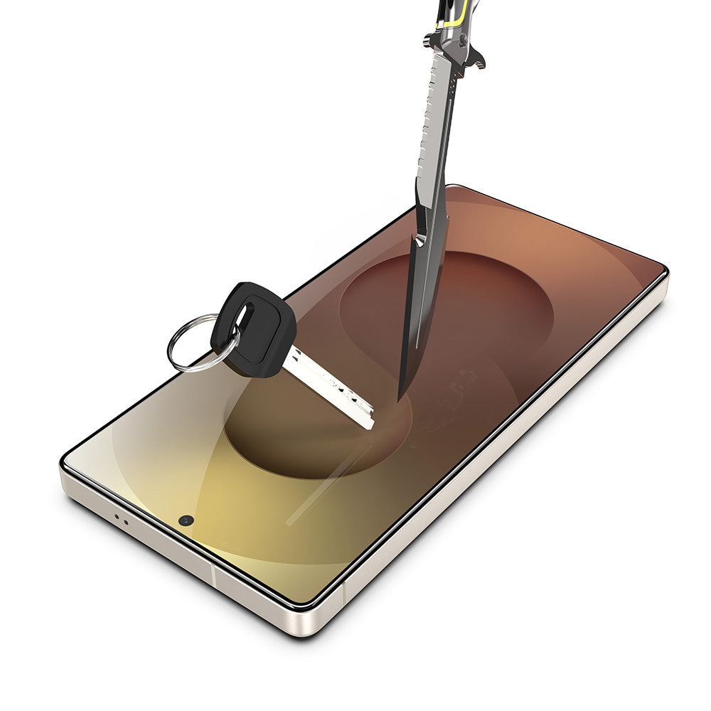 Schutzfolie Techsuit TitanGlass CrystalHD für Samsung Galaxy S26 Plus, gehärtetes Glas, Full Glue, Set mit 2 Stück.