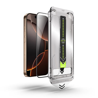 Techsuit TitanGlass Displayschutzfolie für Apple iPhone 15 Pro, Sicherheitsglas, Vollkleber, Schwarz