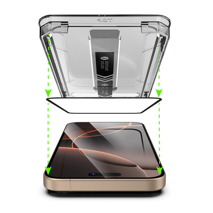 Schutzfolie Techsuit TitanGlass für Apple iPhone 17 / 16 Pro, gehärtetes Glas, Full Glue, Set mit 2 Stück, Schwarz