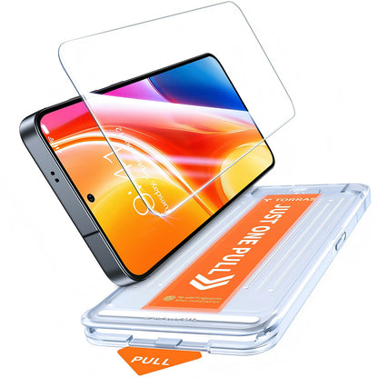 Schutzfolie Torras GlassGo Install Master für Samsung Galaxy S26 S942, gehärtetes Glas, Vollkleber, Transparent