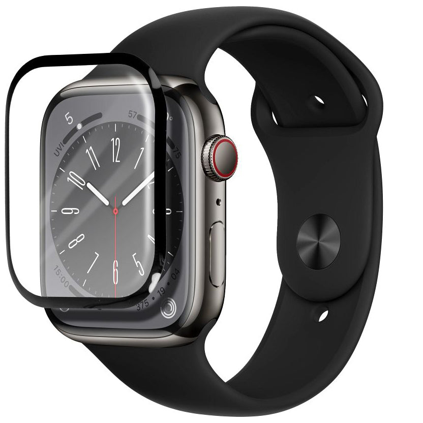 Bestsuit Schutzfolie für Apple Watch 9/8 45-mm-Serie, flexibles Glas, Schwarz