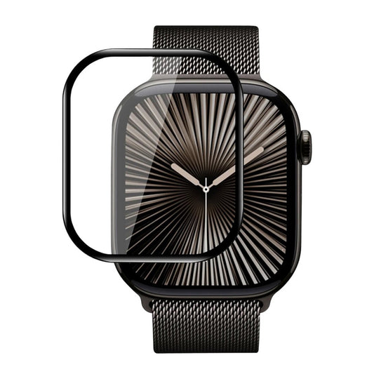 Blueo High Molecule Schutzfolie für Apple Watch 10 46mm Series, gehärtetes Glas, schwarz