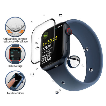 Blueo High Molecule Protective Film for Apple Watch 8 / 7 41mm Series, Tempered Glass, Black