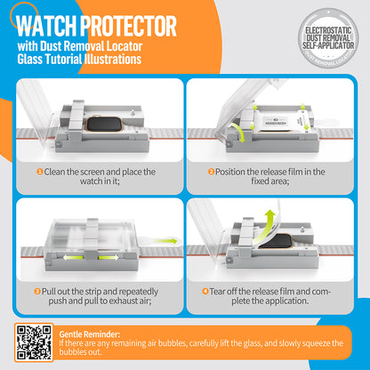 Blueo High Molecule Protective Film for Apple Watch 8 / 7 41mm Series, Tempered Glass, Black