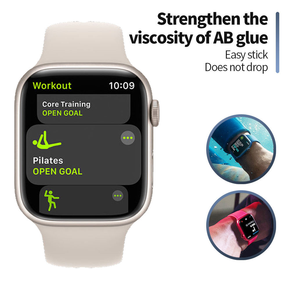 Blueo High Molecule Protective Film for Apple Watch 8 / 7 45mm Series, Tempered Glass, Black