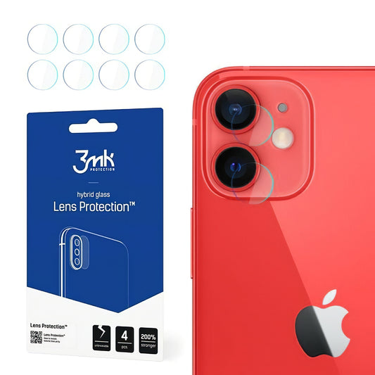 3MK Schutzfolie für die Rückkamera des Apple iPhone 12, flexibles Glas, 4er-Set, transparent