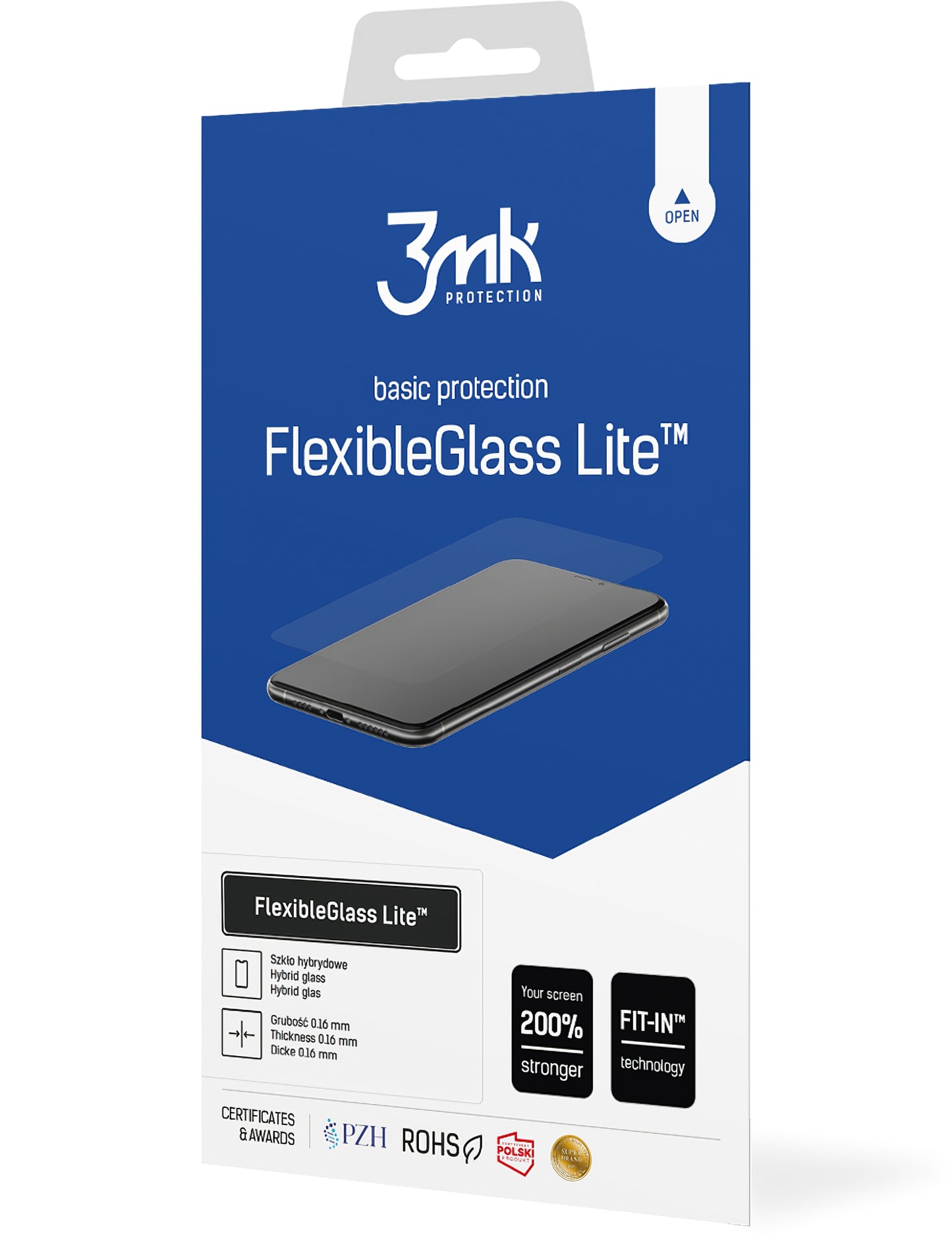 3MK FlexibleGlass Lite Displayschutzfolie für Apple iPhone 13 Pro / 13, flexibles Glas, Vollkleber