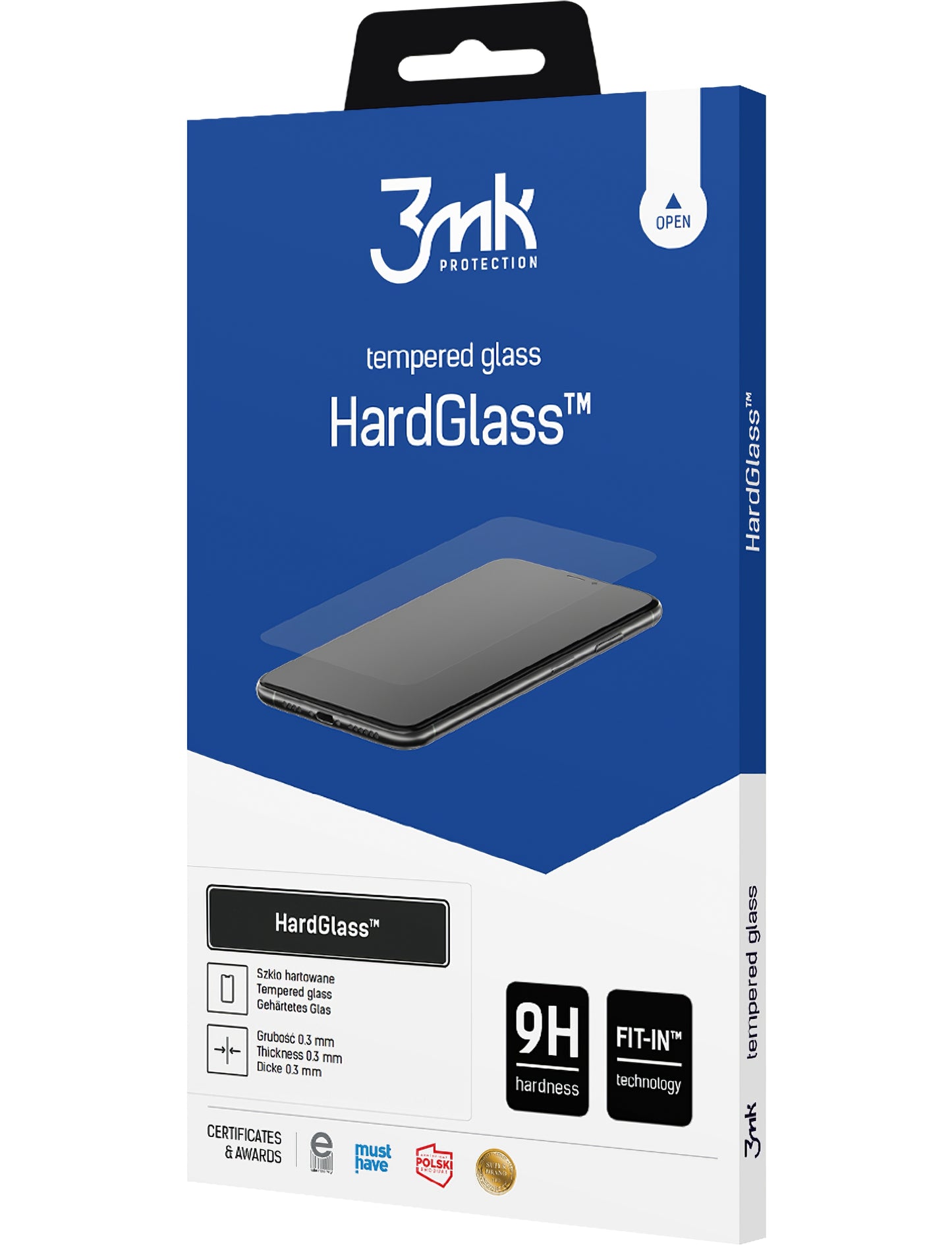 3MK HardGlass Displayschutzfolie für Apple iPhone 14 Plus / 13 Pro Max, sicheres Glas, Vollkleber