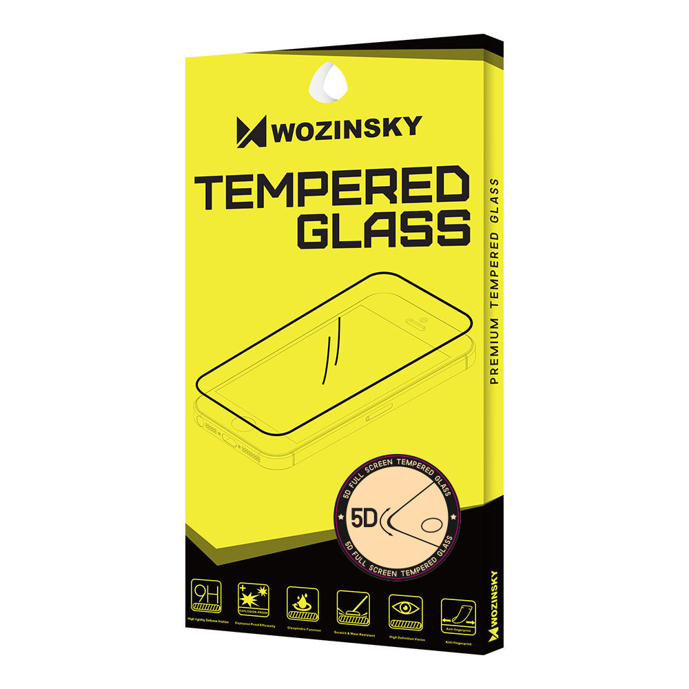 WZK Displayschutzfolie für Apple iPhone SE (2022) / SE (2020) / 8, gehärtetes Glas, Full Glue, 5D, Schwarz