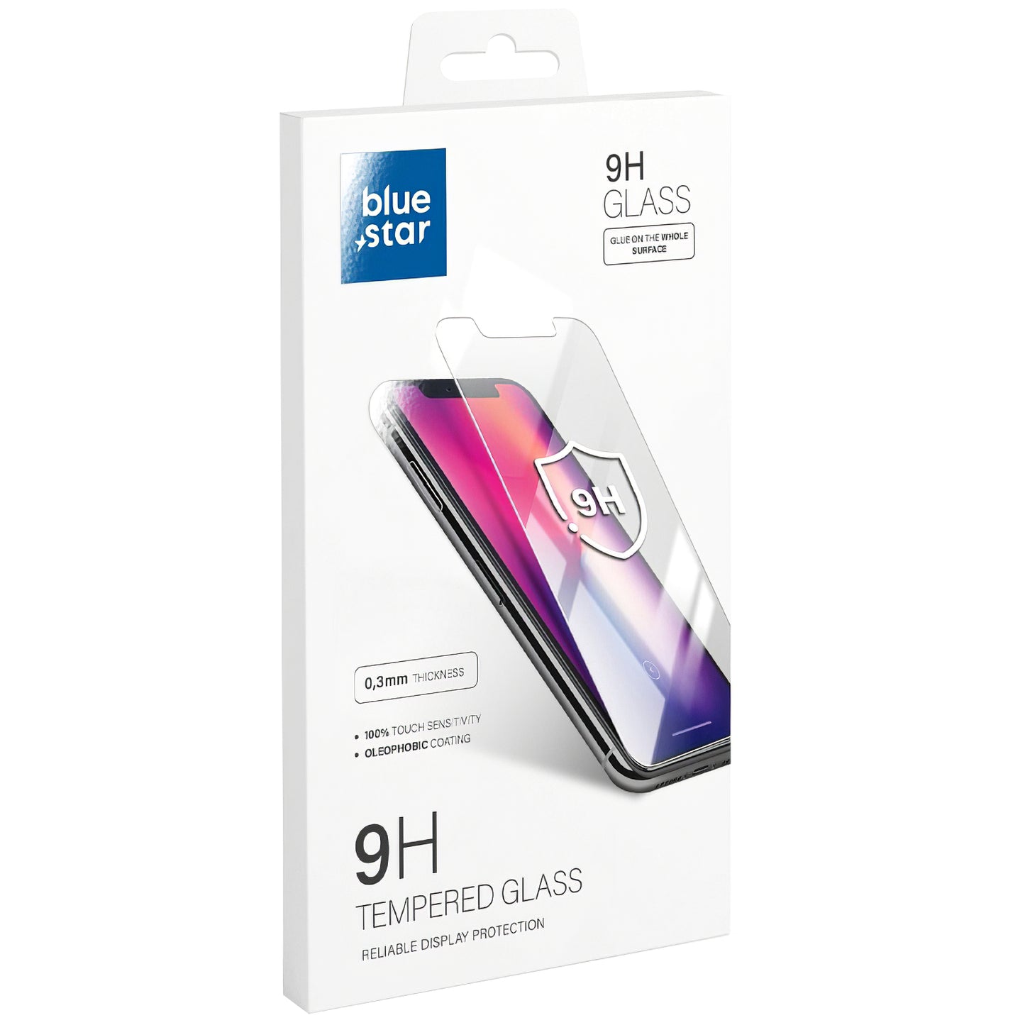 Blue Star Displayschutzfolie für Oppo A74 5G, sicheres Glas, Vollkleber