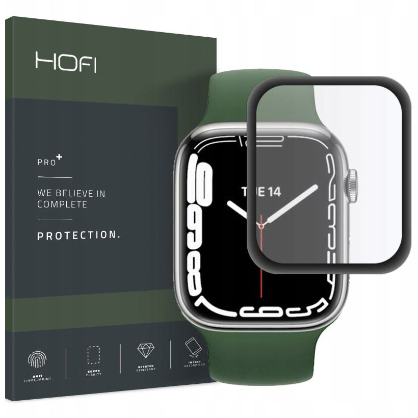 HOFI PRO+ Schutzfolie für Apple Watch 41 mm Serie, Kunststoff, Schwarz HOFI160BLK