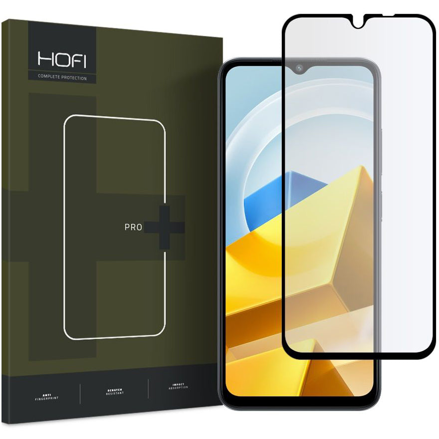 HOFI PRO+ Displayschutzfolie für Xiaomi Poco M5, sicheres Glas, Vollkleber, Schwarz HOFI281