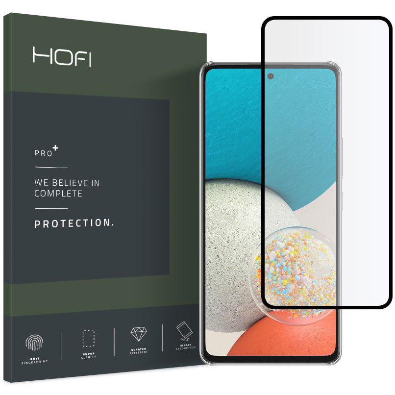 HOFI PRO+ Displayschutzfolie für Samsung Galaxy A53 5G A536, sicheres Glas, Vollkleber, Schwarz