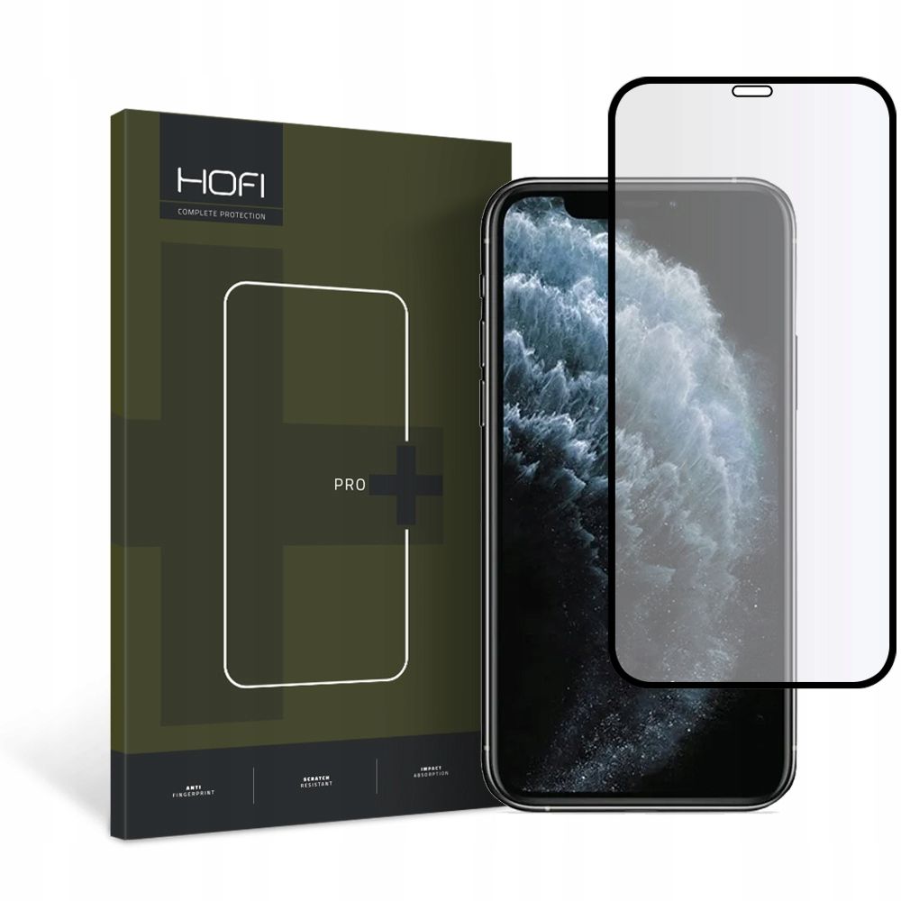 HOFI PRO+ Displayschutzfolie für Apple iPhone 11 Pro / XS / X, sicheres Glas, Vollkleber, Schwarz