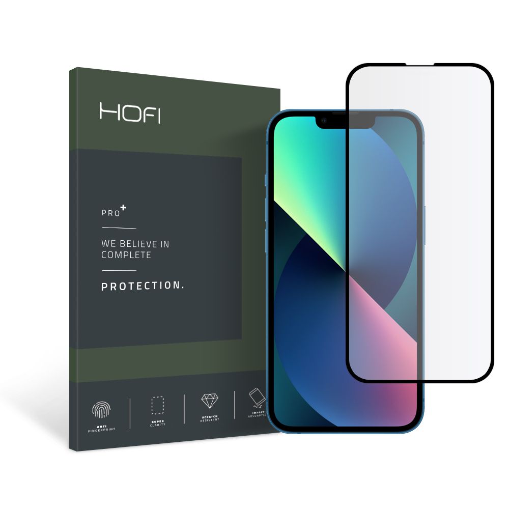 HOFI PRO+ Displayschutzfolie für Apple iPhone 13 Pro / 13, sicheres Glas, Vollkleber, Schwarz