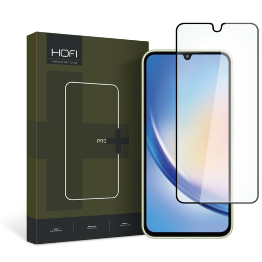 HOFI PRO+ Displayschutzfolie für Samsung Galaxy A34 A346, sicheres Glas, Vollkleber, Schwarz