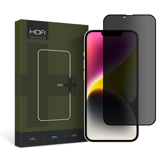 Privacy-Schutzfolie HOFI PRO+ für Apple iPhone 17e / 16e / 14 / 13 Pro, gehärtetes Glas, Vollklebung