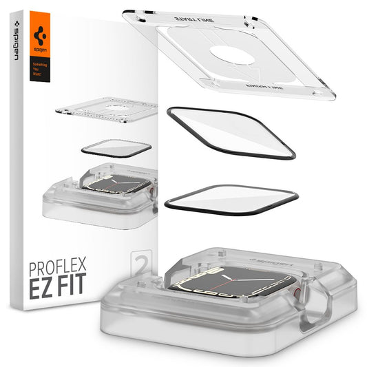 Spigen Proflex EZ FIT Schutzfolie für Apple Watch 9/8/7 45-mm-Serie, 2er-Set, flexibles Glas