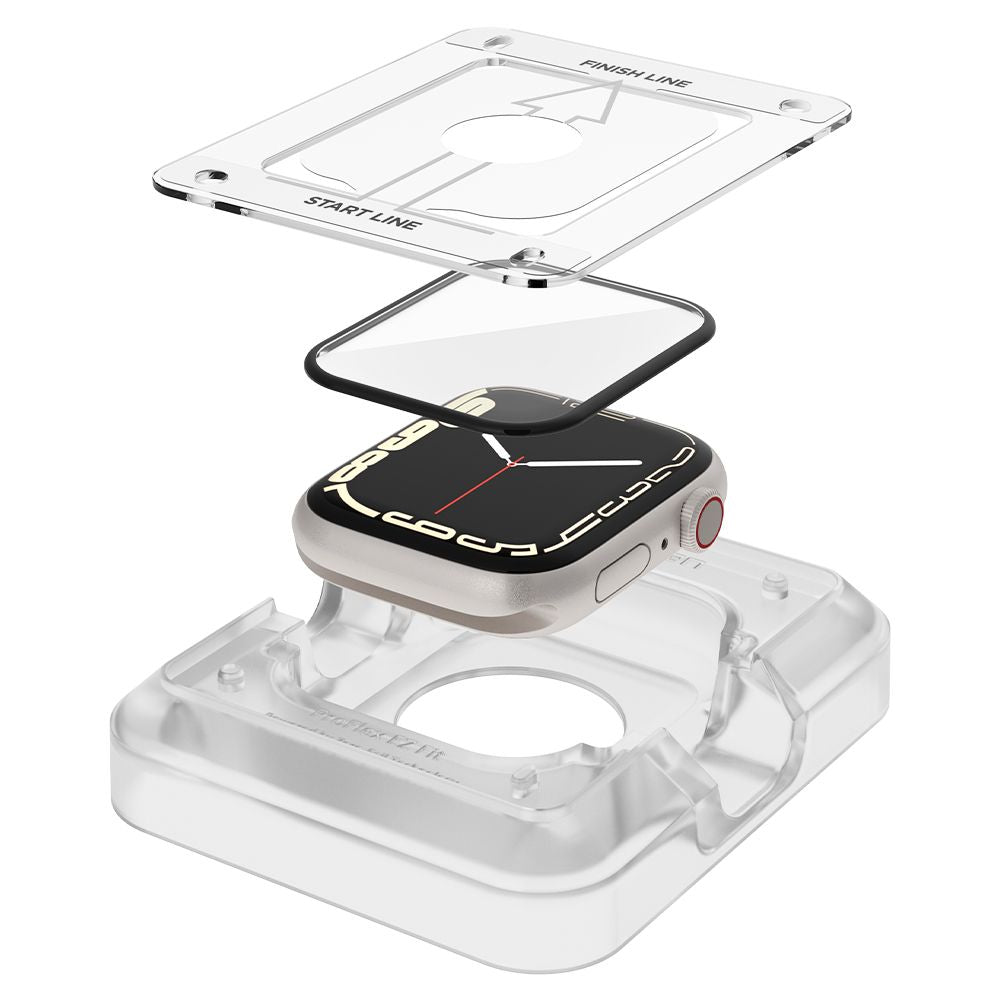 Spigen Proflex EZ FIT Schutzfolie für Apple Watch 9/8/7 45-mm-Serie, 2er-Set, flexibles Glas