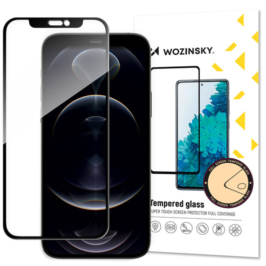 WZK Displayschutzfolie für Apple iPhone 16e / 14 / 13 Pro / 13, Glas geschützt, Vollverklebung, Schwarz