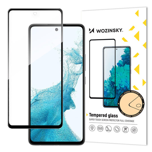 WZK Displayschutzfolie für Samsung Galaxy A53 5G A536, sicheres Glas, Vollkleber, Schwarz