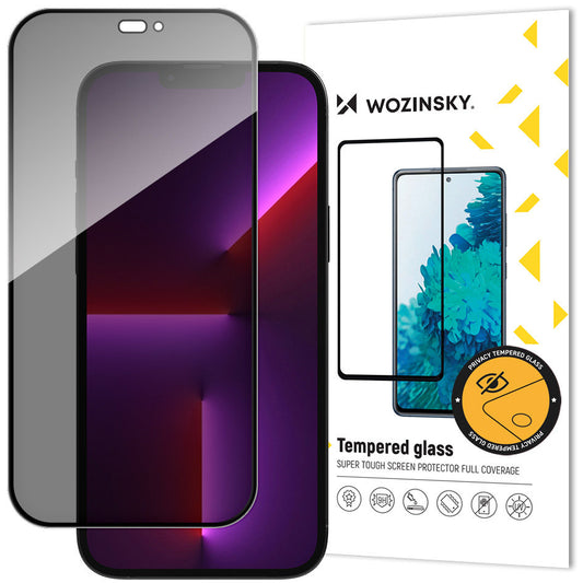 Privacy-Schutzfolie WZK AntiSpy für Apple iPhone 14 Pro Max, gehärtetes Glas, Vollkleber