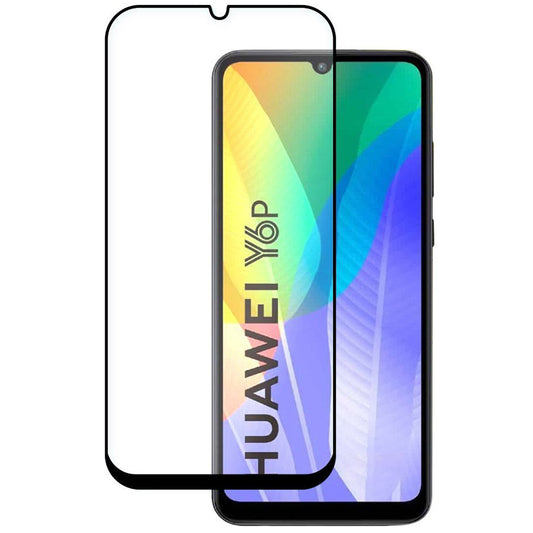 WZK Displayschutzfolie für Huawei Y6p, flexibles Glas, Vollkleber, Schwarz