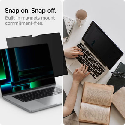 Bildschirmschutzfolie Privacy Spigen Safe View Magnetic für Apple MacBook Pro 14inch (2022) / (2024) / (2023) / (2021), Kunststoff AFL06158