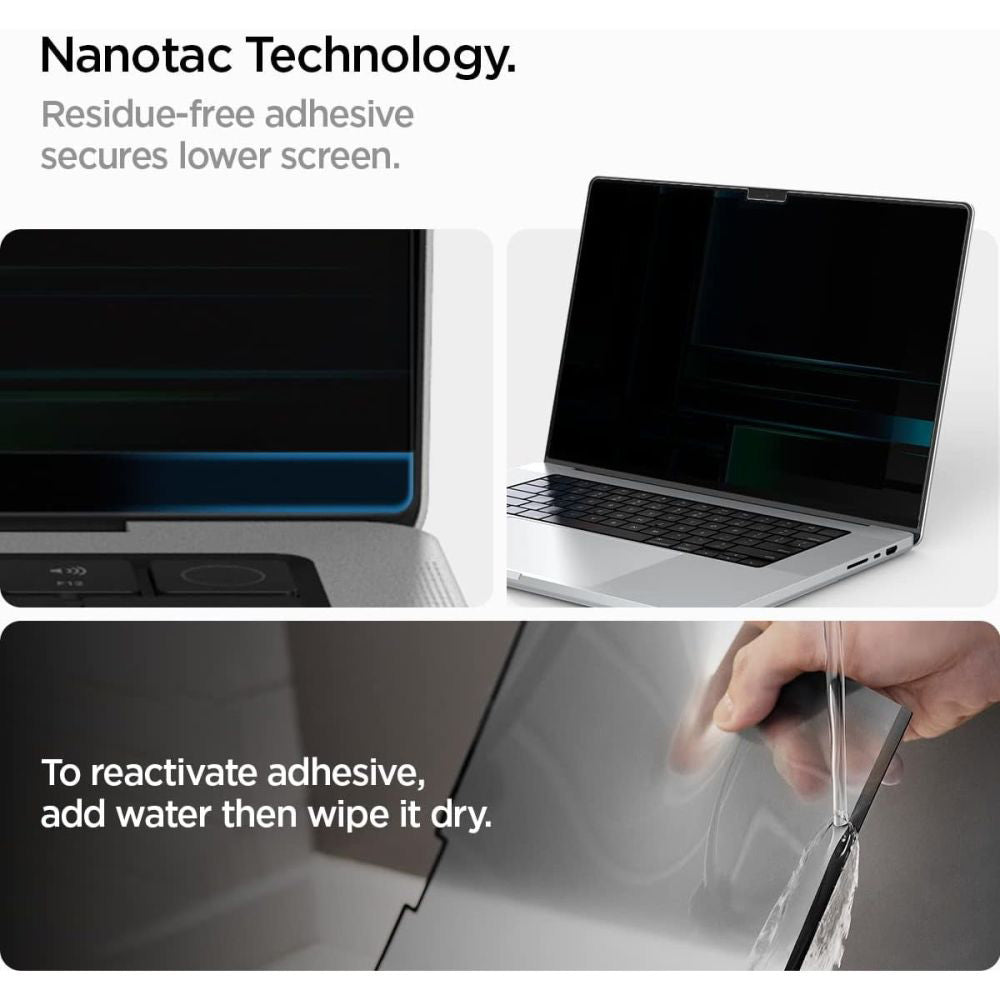 Bildschirmschutzfolie Privacy Spigen Safe View Magnetic für Apple MacBook Pro 14inch (2022) / (2024) / (2023) / (2021), Kunststoff AFL06158
