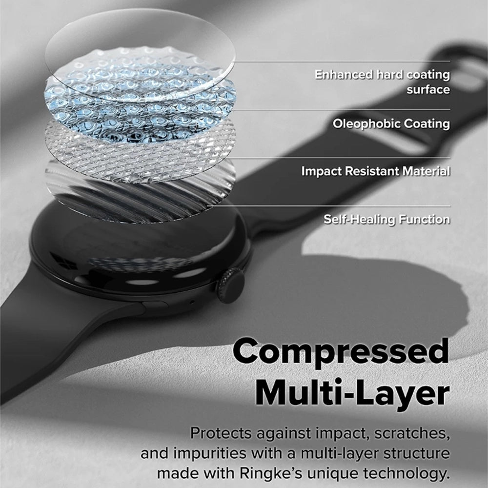 Ringke Dual Easy Pro Protection Film for Google Pixel Watch 4 41mm, Set of 2 pieces, Plastic