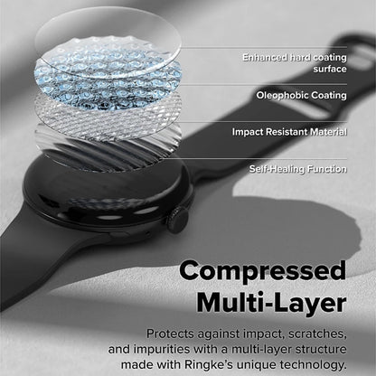 Ringke Dual Easy Pro Protection Film for Google Pixel Watch 4 41mm, Set of 2 pieces, Plastic