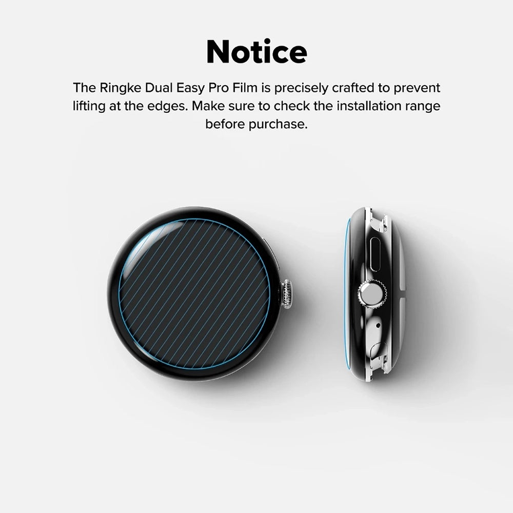 Ringke Dual Easy Pro Protection Film for Google Pixel Watch 4 41mm, Set of 2 pieces, Plastic