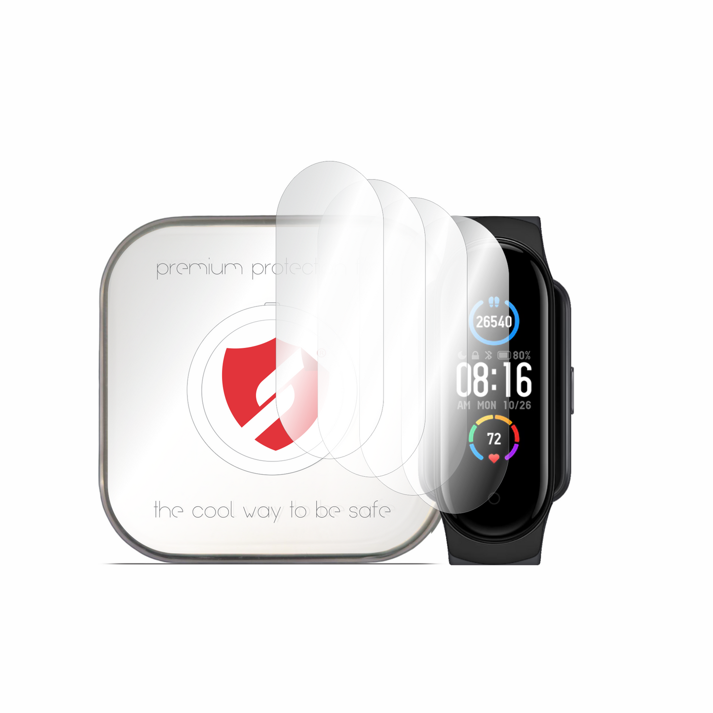 Smart Protection Premium Classic Screen Protector for Amazfit Band 5 / Xiaomi Smart Band 6 / Band 5, Set of 4 pieces, Plastic