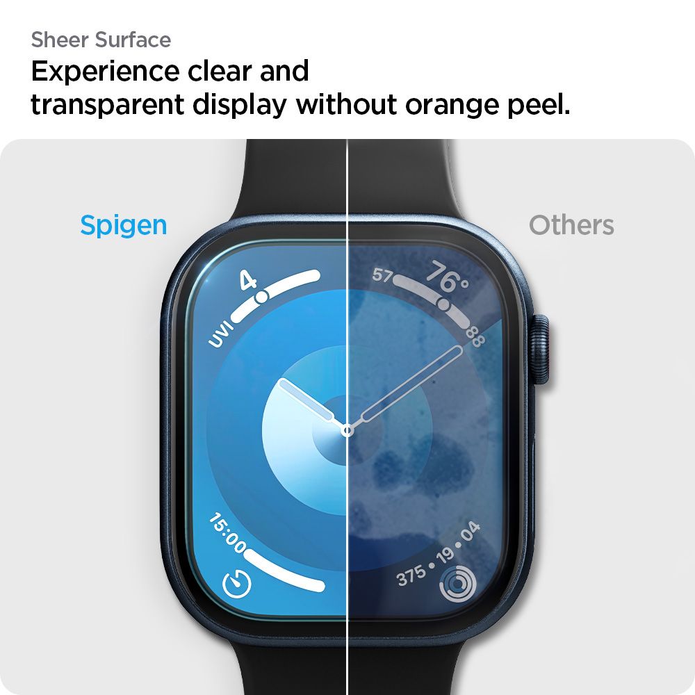 Schutzfolie Spigen Elite Shield EZ FIT für Apple Watch 46mm-Serie, 2er-Set, Kunststoff AFL08579