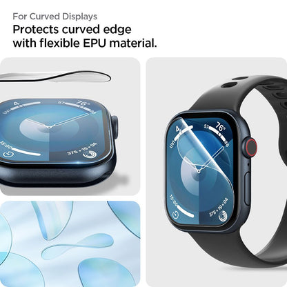 Schutzfolie Spigen Elite Shield EZ FIT für Apple Watch 46mm-Serie, 2er-Set, Kunststoff AFL08579