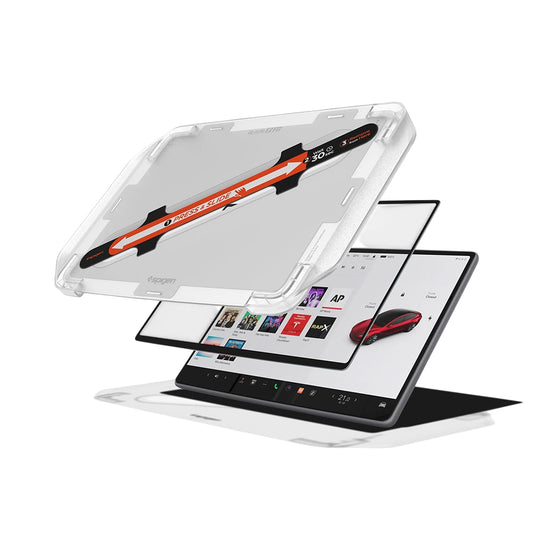 Spigen GlastR EZ FIT Schutzfolie für Tesla Y Navigation (2026 / 2025) / 3 (2026 / 2025 / 2024), Gehärtetes Glas AGL10654