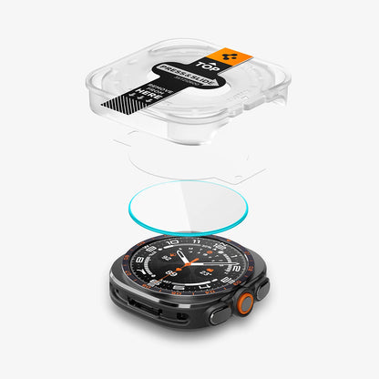 Spigen GlastR EZ FIT Schutzfolie für Samsung Galaxy Watch Ultra2, gehärtetes Glas, 2er-Set AGL11758