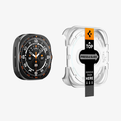Spigen GlastR EZ FIT Schutzfolie für Samsung Galaxy Watch Ultra2, gehärtetes Glas, 2er-Set AGL11758