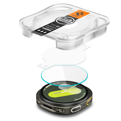 Schutzfolie Spigen GlastR EZ FIT für Samsung Galaxy Watch8 40mm, Set 2 Stück, Gehärtetes Glas AGL09876