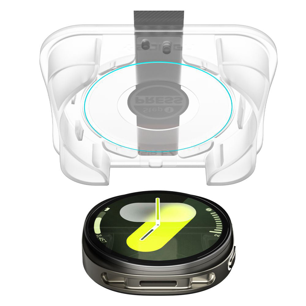 Schutzfolie Spigen GlastR EZ FIT für Samsung Galaxy Watch8 40mm, Set 2 Stück, Gehärtetes Glas AGL09876