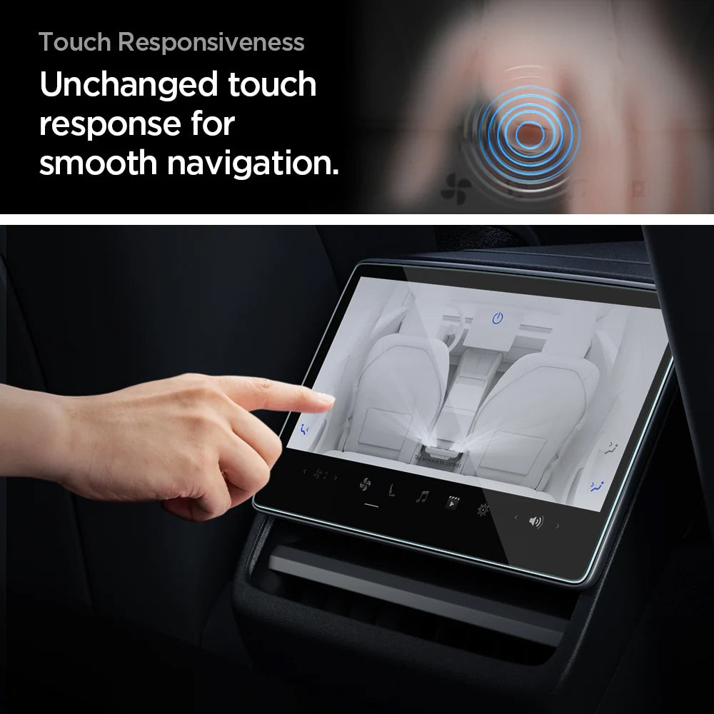 Spigen GlastR Slim Anti-Glare Schutzfolie für Navigation Tesla Y (2026 / 2025) / 3 (2026 / 2025 / 2024), Gehärtetes Glas AGL07586