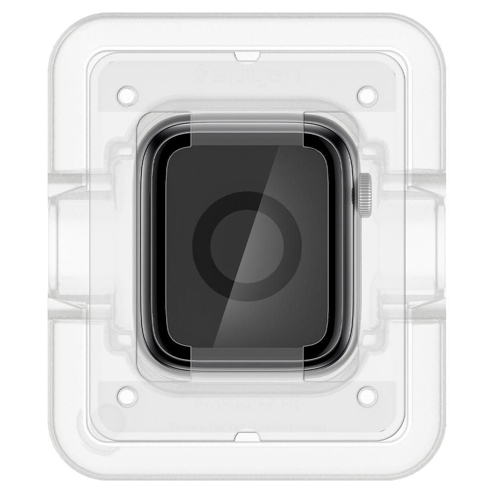 Spigen ProFlex EZ FIT Schutzfolie für Apple Watch 44mm Serie, Set mit 2 Stück, Flexibles Glas, Schwarz
