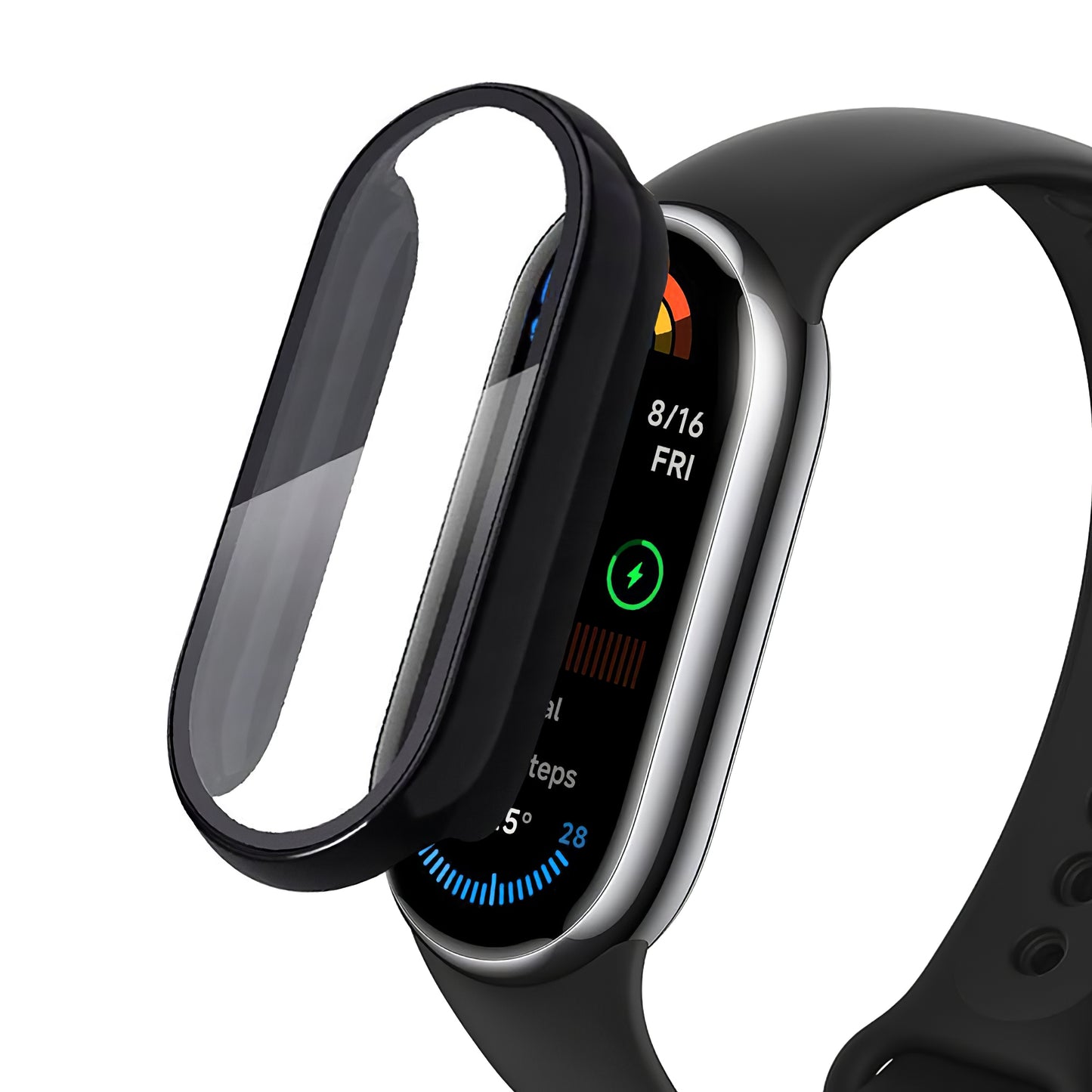 Tech-Protect Defense360 Schutzfolie für Xiaomi Smart Band 9, flexibles Glas, Schwarz