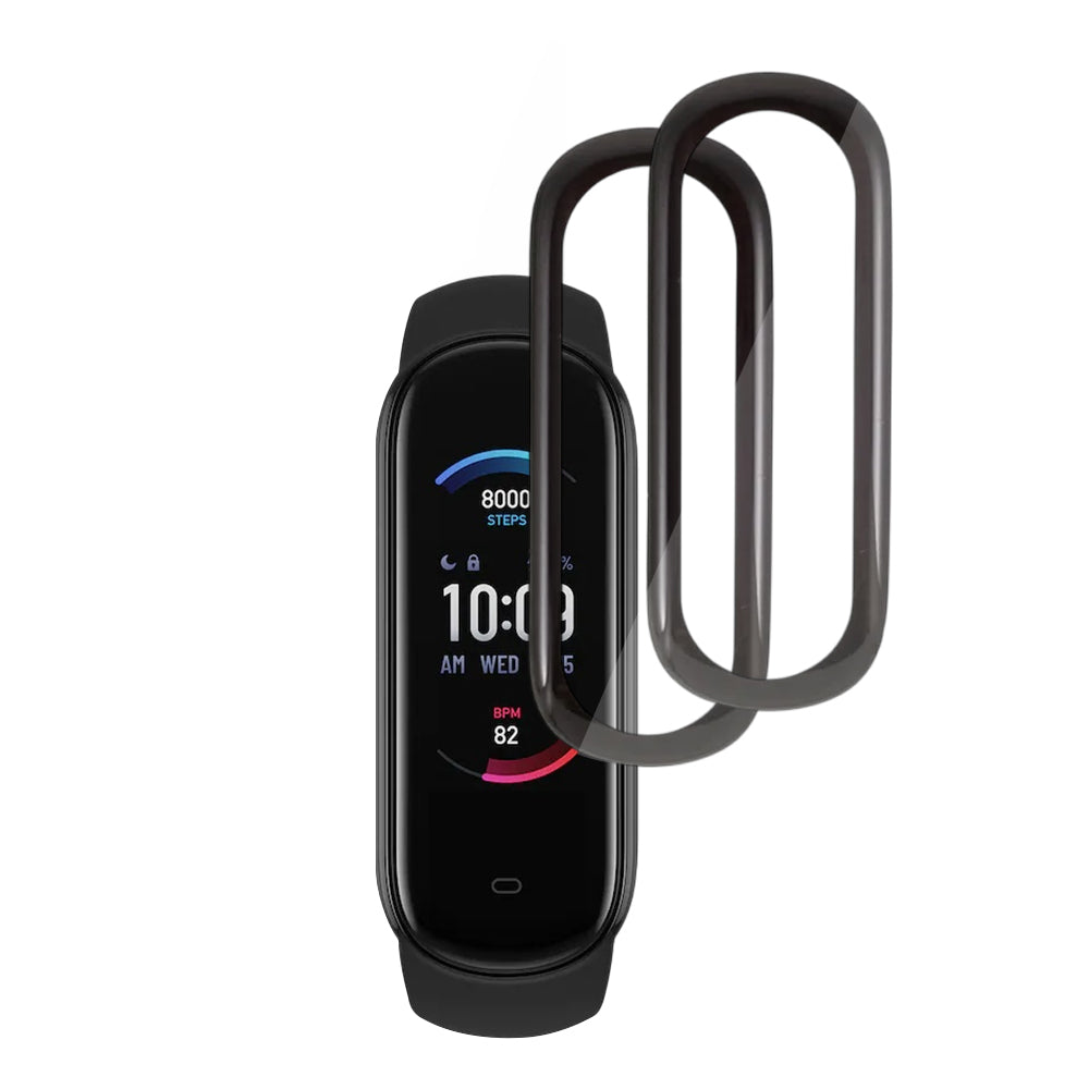 Schutzfolie Techsuit Nano Flex für Amazfit Band 5, Set 2 Stück, Kunststoff, Schwarz