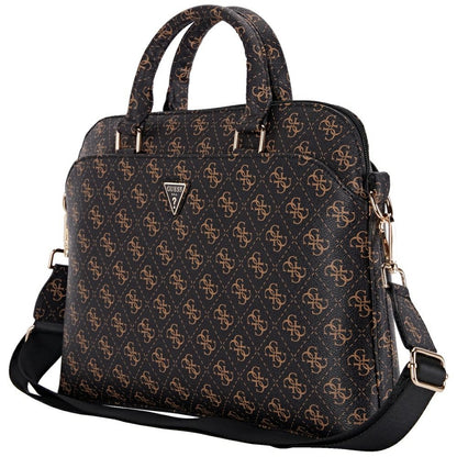 Guess 4G Triangle Logo Bag for 15inch Laptop, Black Brown