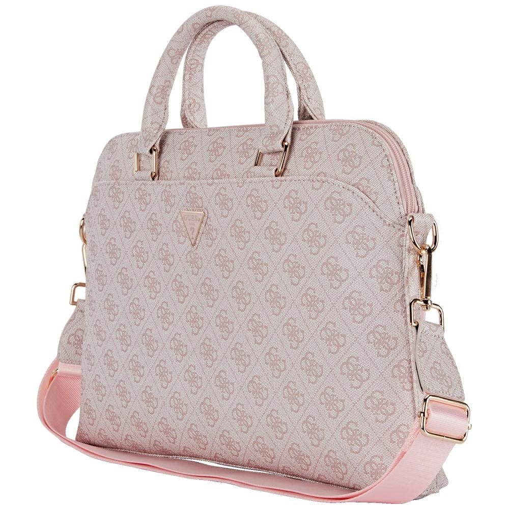 Guess 4G Triangle Logo Tasche für 15 Zoll Laptop, Rosa