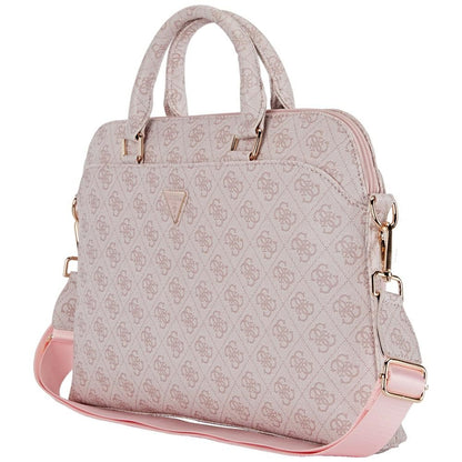 Guess 4G Triangle Logo Tasche für 15 Zoll Laptop, Rosa