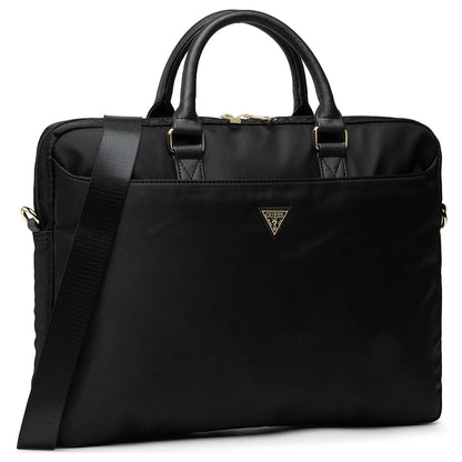 Guess Triangle Logo Tasche für 16-Zoll-Laptop, Schwarz